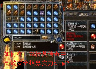 如何在1.76精英传奇中高效安全招募实力玩家? 如何在1.76精英传奇中高效安全招募实力玩家?