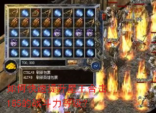 如何快速提升星王合击185的战斗力等级? 如何快速提升星王合击185的战斗力等级?