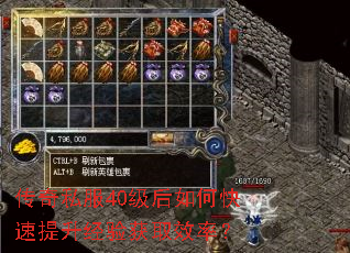 传奇私服40级后如何快速提升经验获取效率? 传奇私服40级后如何快速提升经验获取效率?