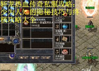 斩龙热血传奇私服攻略：少为人知的隐秘技巧与终极攻略大全