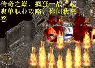 传奇之巅，疯狂一战：超爽单职业攻略，你问我来答