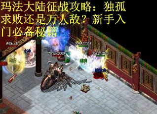 玛法大陆征战攻略：独孤求败还是万人敌？新手入门必备秘籍
