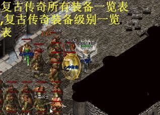 复古传奇所有装备一览表,复古传奇装备级别一览表