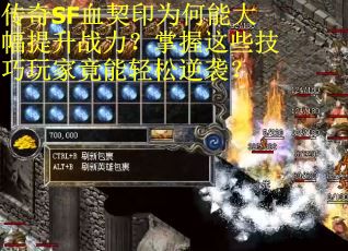 传奇SF血契印为何能大幅提升战力？掌握这些技巧玩家竟能轻松逆袭？