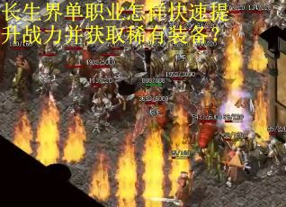 长生界单职业怎样快速提升战力并获取稀有装备？